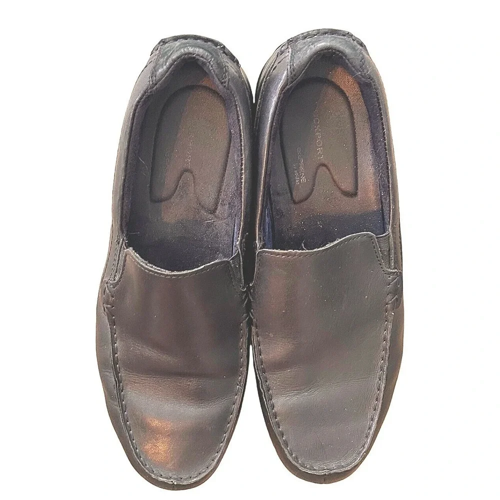 Rockport Adiprene By Adidas Mens Leather Slip‎ On Loafers Black Sz. 11